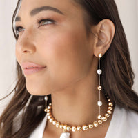 Alternating Freshwater Pearl Drop Earrings