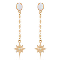 Celestial Opal Star Drop Earrings