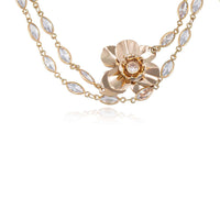Bezel Crystal Layered Flower Necklace