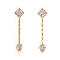 Bezel Crystal Shapes Drop Earrings