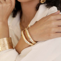 18k Liquid Gold Gold Plated Bracelet Set