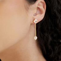 Bezel Crystal Shapes Drop Earrings