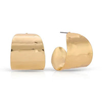 Hammered Cupped Hoop Earrings