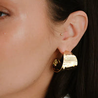 Hammered Cupped Hoop Earrings
