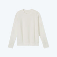 The Softest French Terry Relaxed Crew - White Sand