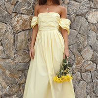 Bella Maxi Off-Shoulder Dress Yellow