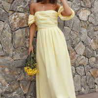 Bella Maxi Off-Shoulder Dress Yellow