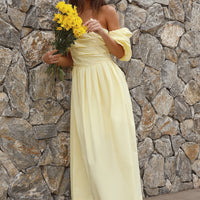 Bella Maxi Off-Shoulder Dress Yellow
