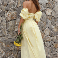 Bella Maxi Off-Shoulder Dress Yellow