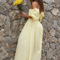 Bella Maxi Off-Shoulder Dress Yellow