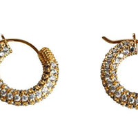 Mini Pave Huggie Hoop Earrings