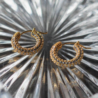 Mini Pave Huggie Hoop Earrings