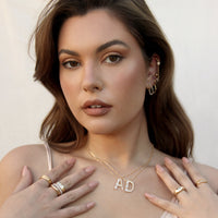 Mixed Crystal Initial Necklace