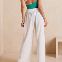 The Palazzo Pant With Ties - White Sand