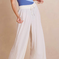 The Palazzo Pant With Ties - White Sand