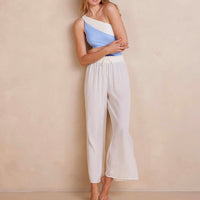 The Palazzo Pant With Ties - White Sand