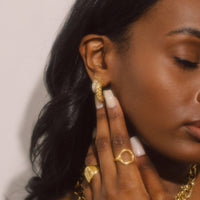 Pave Mini Crystal Hoops - White