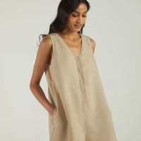 Romp and Play Romper In Neutral Beige