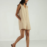 Romp and Play Romper In Neutral Beige