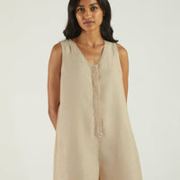 Romp and Play Romper In Neutral Beige