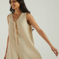 Romp and Play Romper In Neutral Beige