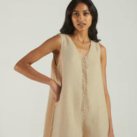 Romp and Play Romper In Neutral Beige