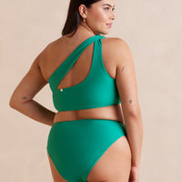 The Ruched Sidestroke Bikini Top - Seaglass