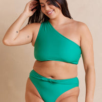 The Ruched Sidestroke Bikini Top - Seaglass