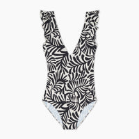 The Ruffle Backflip - Abstract Palm in Sea Urchin & White Sand