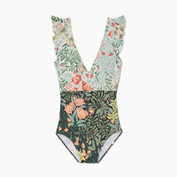 The Long Torso Ruffle Backflip - Bower in Seaglass & Watermelon