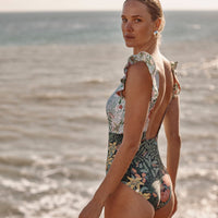 The Long Torso Ruffle Backflip - Bower in Seaglass & Watermelon