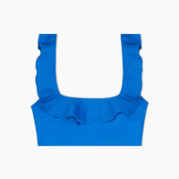 The Ruffle Seaway Square Neck Bikini Top - Azure