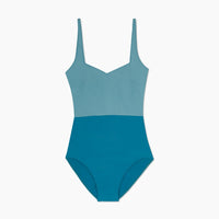 The Seascape Sweetheart One Piece - Bluestone & Mist