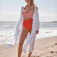 The Silky Luxe Long Effortless Shirtdress Cover-Up - Cloud White
