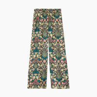The Silky Luxe Palazzo Pants with Ties - Hyacinth in Sunburst & Teal