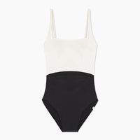 The Canal Cutout One-Piece - Sea Urchin & White Sand