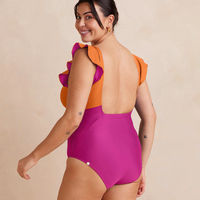 The Ruffle Backflip - Hibiscus & Tangerine