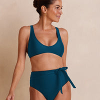 The Tide Scoop Neck Bikini Top - Seaweed