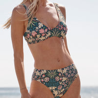 The Tide Scoop Neck Bikini Top - Hyacinth in Sunburst & Teal