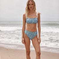 The Tie Oasis Bikini Top - Meadow Floral in Mist