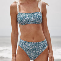 The Tie Oasis Bikini Top - Meadow Floral in Mist