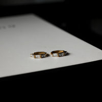 White Baguette Hoop Earrings