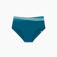 The Wrap High Leg High Rise Bikini Bottom - Seaweed & Bluestone & Mist