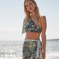 The Wrap Swim Skort - Bower in Seaglass & Watermelon
