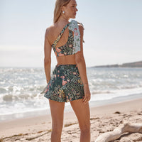 The Wrap Swim Skort - Bower in Seaglass & Watermelon