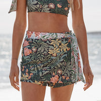 The Wrap Swim Skort - Bower in Seaglass & Watermelon