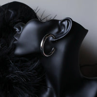 XL Silver Hoop Earrings