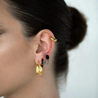 Zeus Hoop Earrings- Black