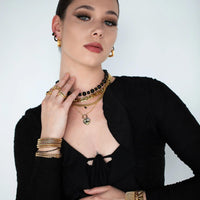 Zeus Hoop Earrings- Black