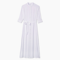 The Silky Luxe Long Effortless Shirtdress Cover-Up - Cloud White